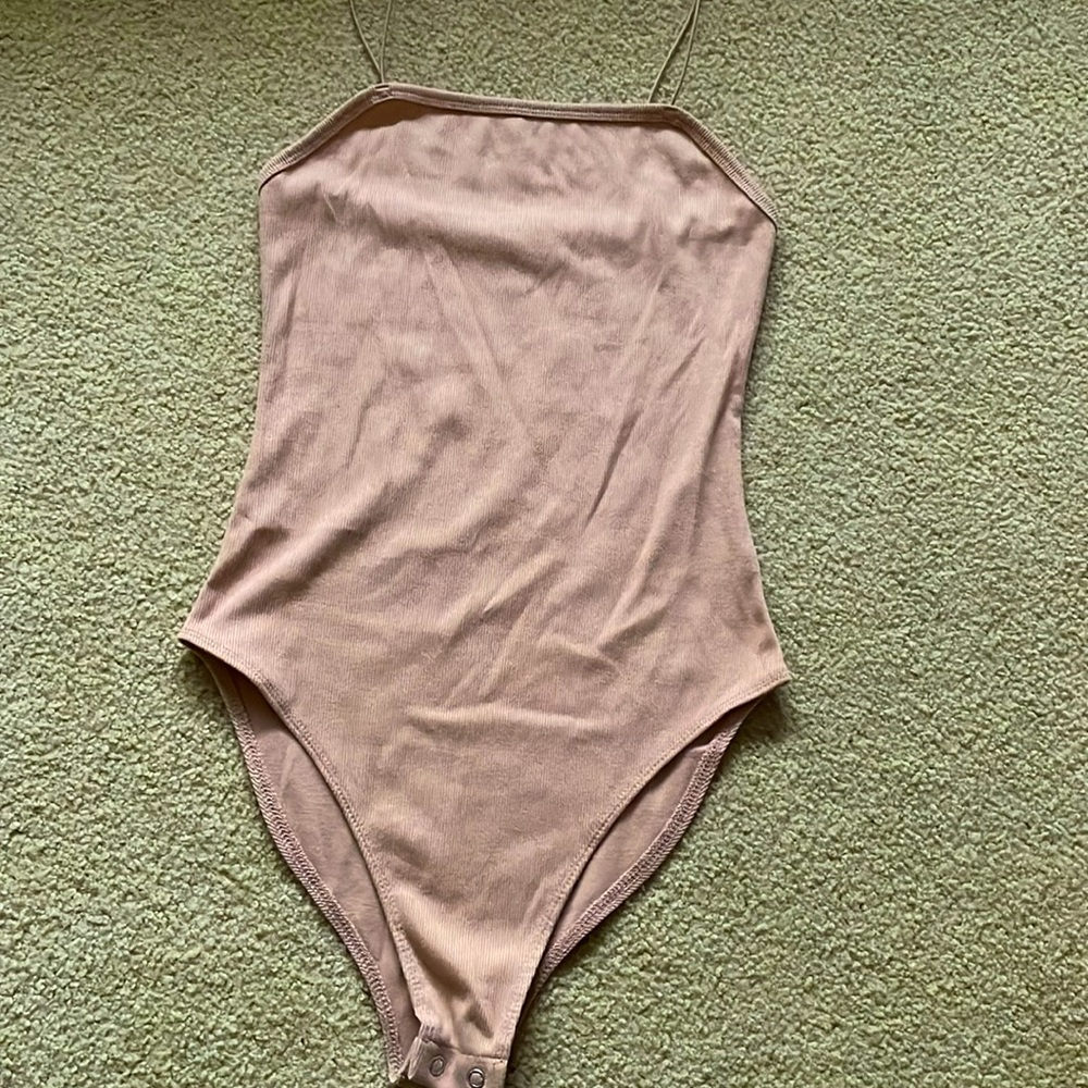 Wild fable tan spaghetti strap bodysuit